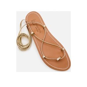 K Jacques gold tie up sandals